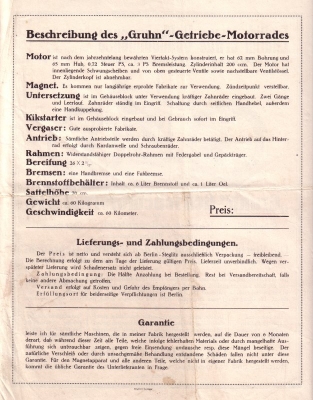 Gruhn Kardan-Motorrad Prospekt 1927