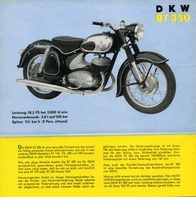 DKW RT 350 brochure ca. 1956