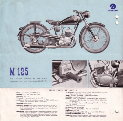 Dürkopp Motorrad Programm 1950