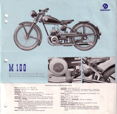 Dürkopp Motorrad Programm 1950