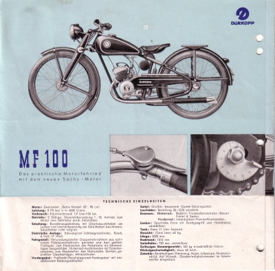 Dürkopp Motorrad Programm 1950