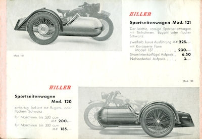 Hiller Seitenwagen Prospekt 1937