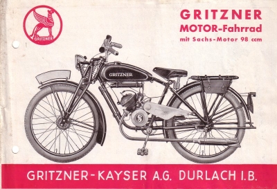 Gritzner Motor-Fahrrad Prospekt 1936