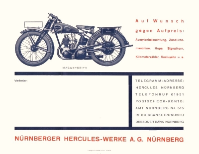 Hercules 200 ccm brochure 1929/30