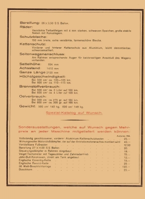 Horex 500 und 600 ccm Prospekt 1928