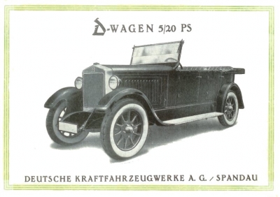 D-Wagen 5/20 PS Prospekt 1920er Jahre