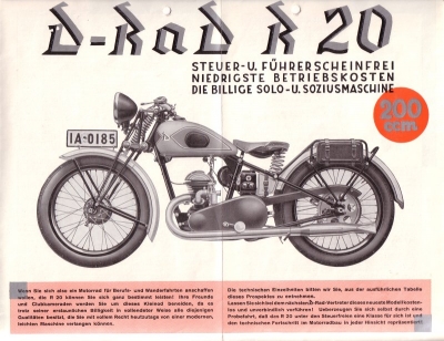 D-Rad R 20 Prospekt 1931