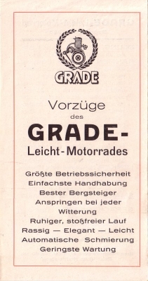 Grade Leichtmotorrad Sporttype Prospekt 1923