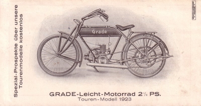 Grade Leichtmotorrad Sporttype Prospekt 1923