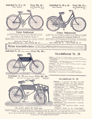 Goldrad Fahrrad Prospekt 1916