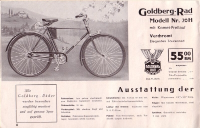 Goldberg-Rad Fahrrad Programm 1939