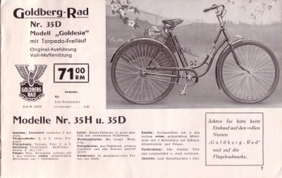 Goldberg-Rad bicycle program 1939