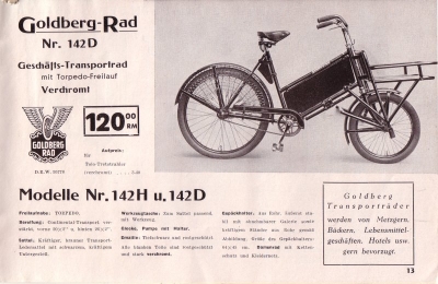 Goldberg-Rad Fahrrad Programm 1939