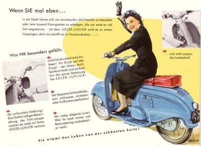 Adler Roller Junior Prospekt 1950er Jahre