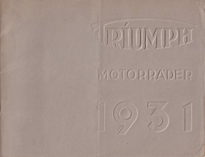 Triumph Programm 1931 Teil 1