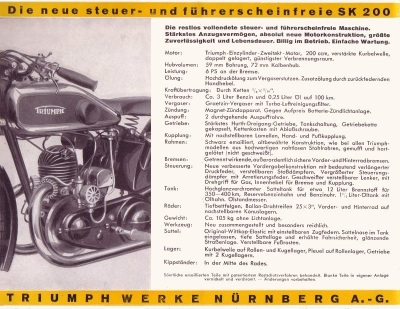 Triumph Programm 1931 Teil 1