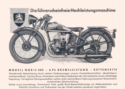 Triumph Noris 200 Prospekt 1934