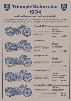 Triumph Programm 1934