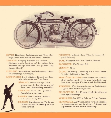 Triumph Knirps Modell KK 3 PS Prospekt 1924