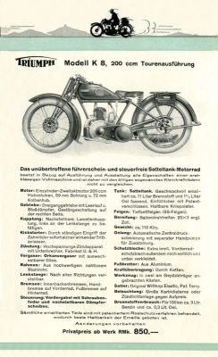 Triumph Programm 1929