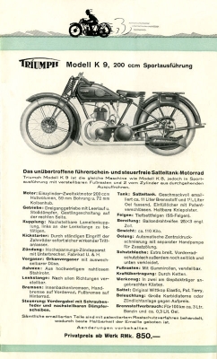 Triumph Programm 1929