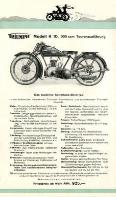 Triumph program 1929