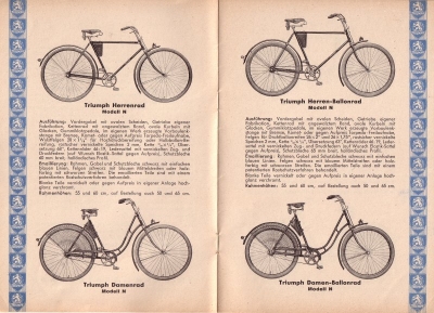 Triumph Fahrrad Programm 1934