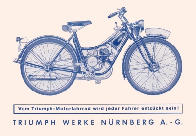 Triumph Motorfahrrad Prospekt ca. 1935