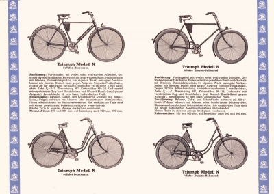 Triumph Fahrrad Programm 1933