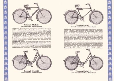 Triumph Fahrrad Programm 1933