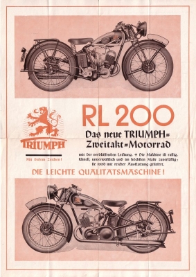 Triumph RL 200 Prospekt 1934