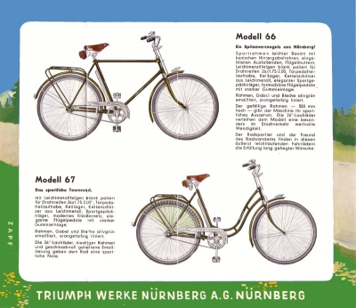 Triumph Fahrrad Programm 1950/60er Jahre