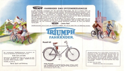 Triumph Fahrrad Programm 1950/60er Jahre