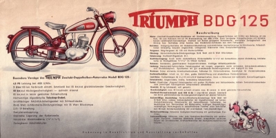 Triumph BDG 125 brochure 1950