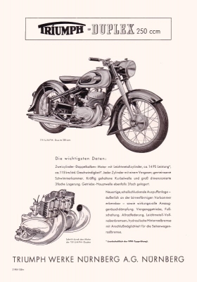 Triumph Duplex 250 brochure 1954