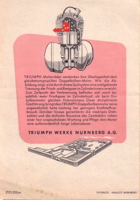 Triumph BDG 125 BDG 250 brochure 1953