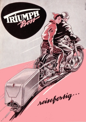 Triumph Boss und Campo Anhänger Prospekt 1954/55