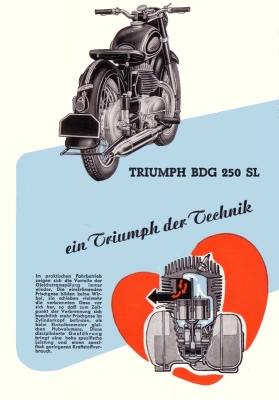 Triumph BDG 250 SL Prospekt 1955