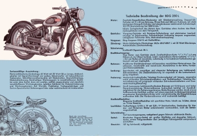 Triumph BDG 250 L brochure 1954