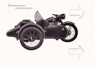 BMW R 25 mit Seitenwagen Standard, Prospekt 1951