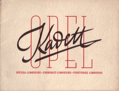 Opel Kadett Prospekt 1930er Jahre