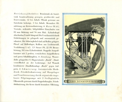 Imperia 500 ccm Sportmodell Prospekt 1929