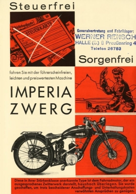 Imperia Zwerg Prospekt 1930er Jahre