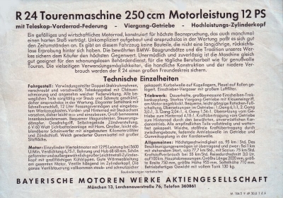 BMW R 24 Prospekt 9.1949