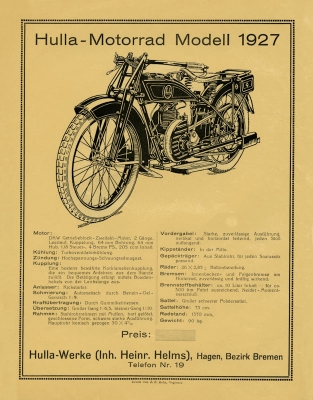 Hulla 205 ccm brochure 1927