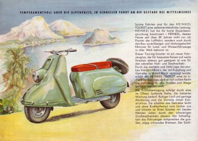 Heinkel Tourist 174 ccm Prospekt 1954