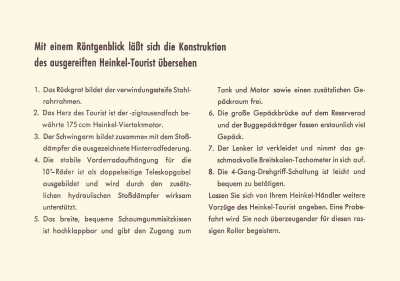 Heinkel Tourist 175 ccm brochure ca. 1960