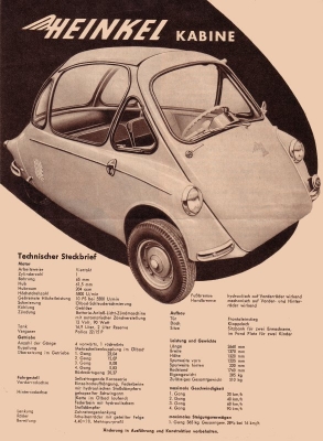 Heinkel Programm ca. 1957