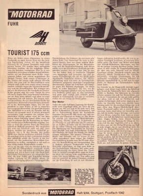 Heinkel Tourist 175 ccm Test 1964
