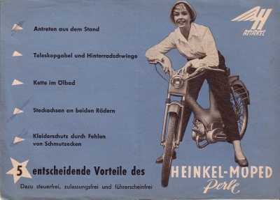 Heinkel Moped Perle brochure 1950s